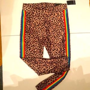 Fabulous Torrid Leopard Rainbow Stripe Leggings